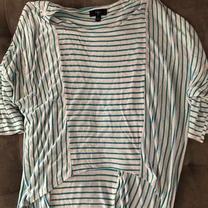 Aqua three quarter sleeve top